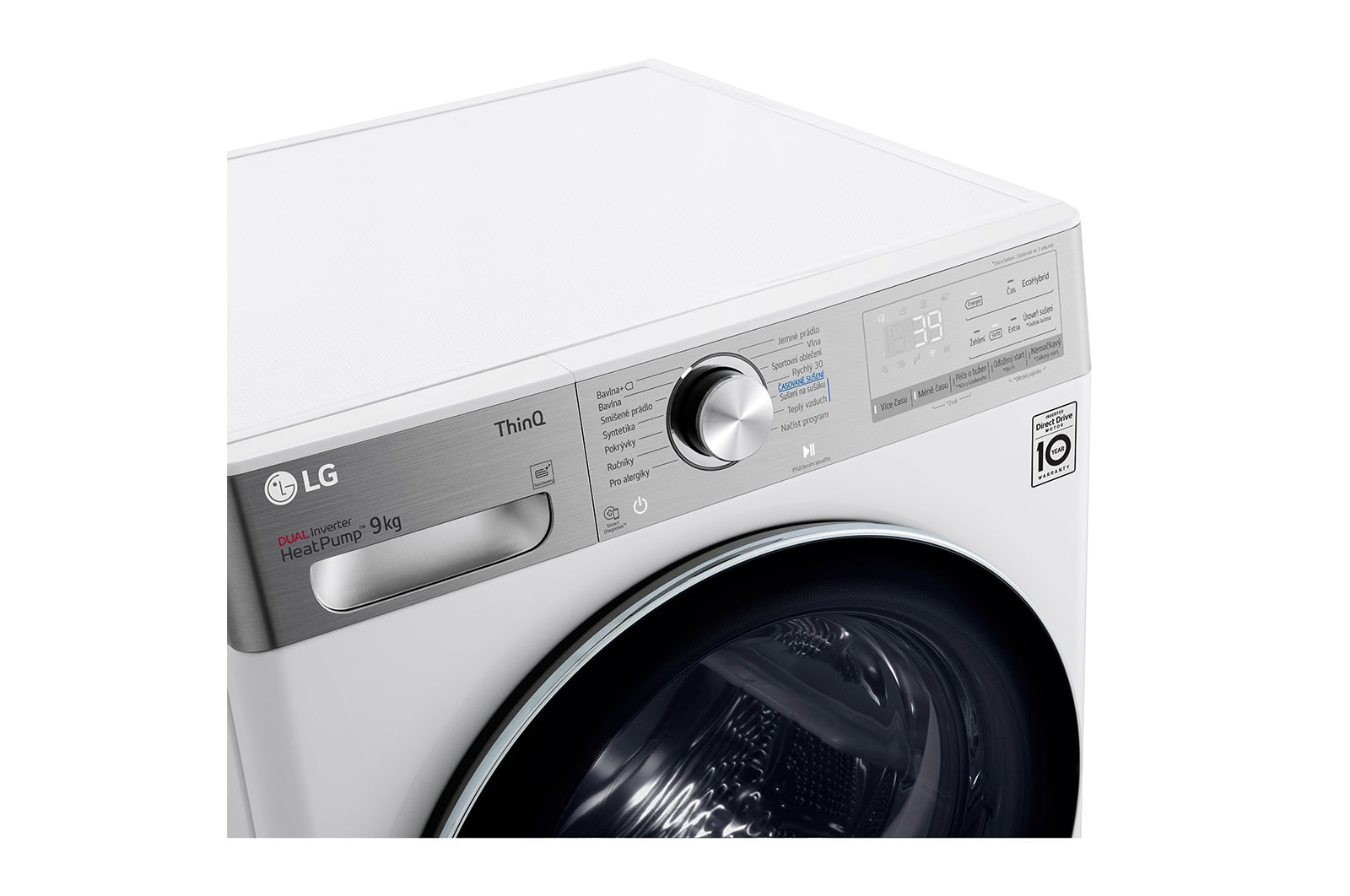 LG Su?i?ka LG | 9 kg | DUAL Inverter Heat Pump? |ThinQ?|Bílá, RC91V9AV2QR