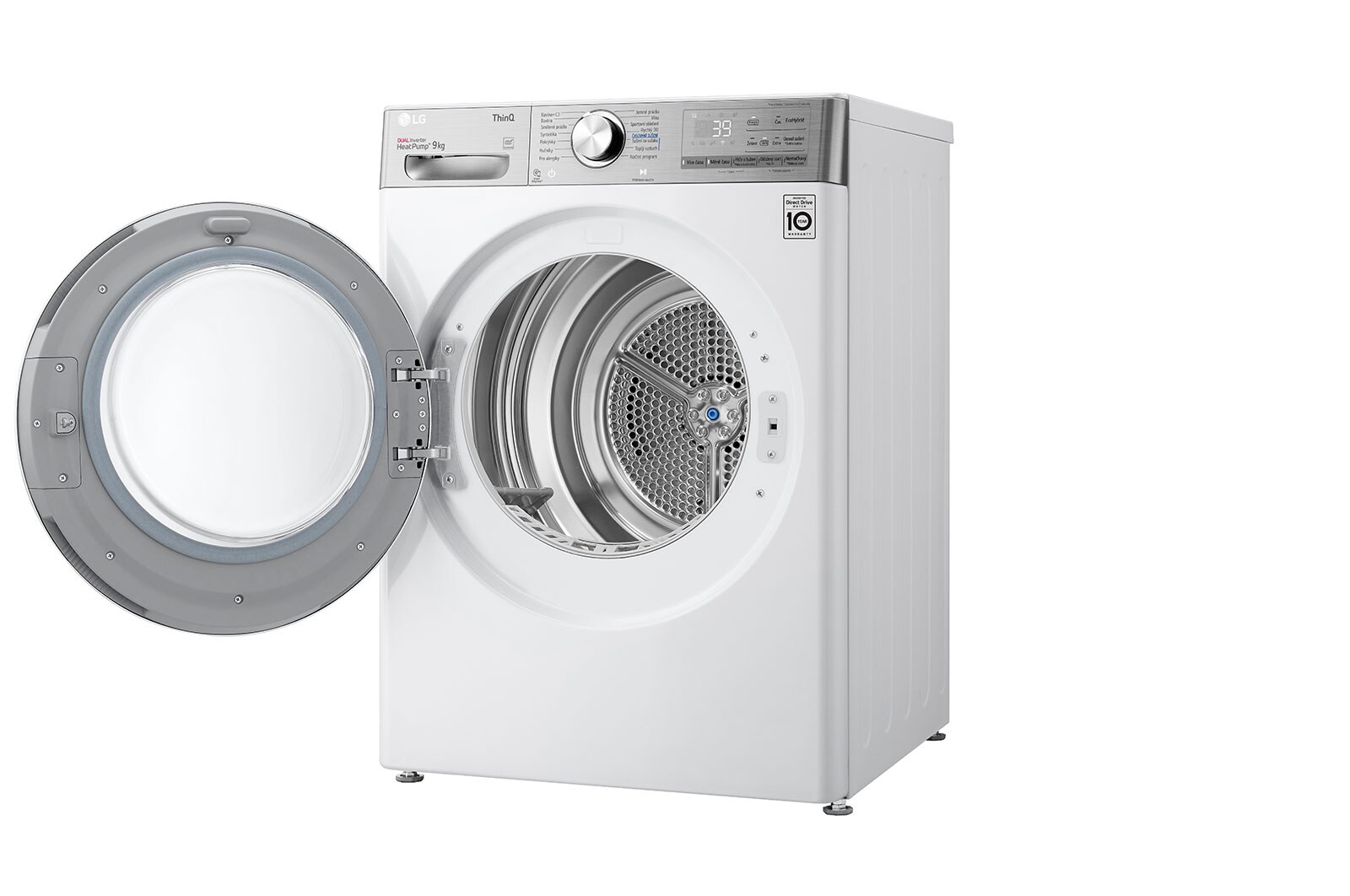 LG Su?i?ka LG | 9 kg | DUAL Inverter Heat Pump? |ThinQ?|Bílá, RC91V9AV2QR