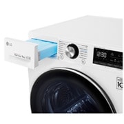 LG 9 kg hybridní su?i?ka s tepelnym ?erpadlem, A+++ (v rozsahu A+++ a? D), invertorovy motor, Eco Hybrid? - hybridní su?ení, automatické ?i?tění kondenzátoru, ThinQ? + WiFi, Program Pro alergiky, RC91V9AV2W