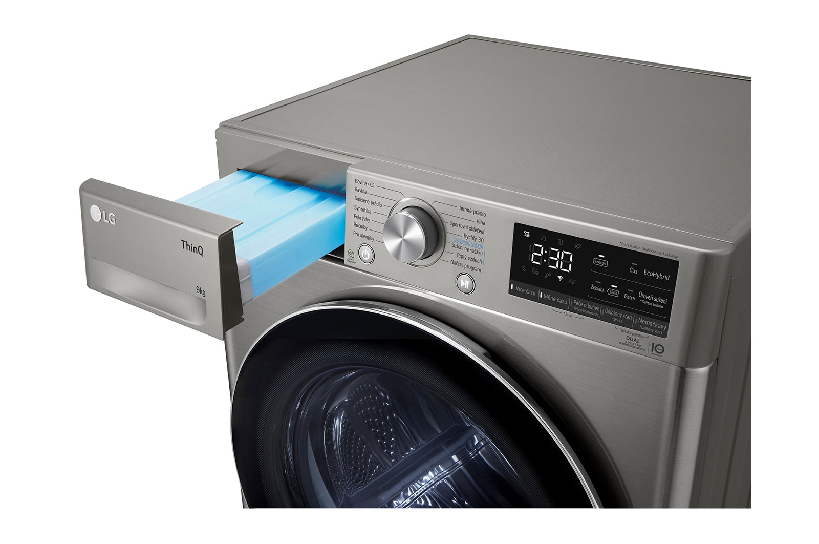 LG Su?i?ka LG | 9 kg | DUAL Inverter Heat Pump? |ThinQ?|St?íbrná, RC91V9EV2N