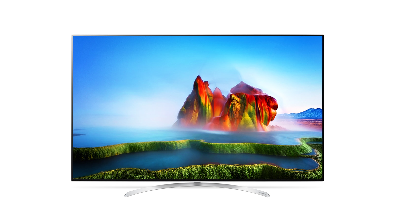 ?elní pohled na 55&#34; LG NanoCell TV, webOS 3.5 55SJ950V