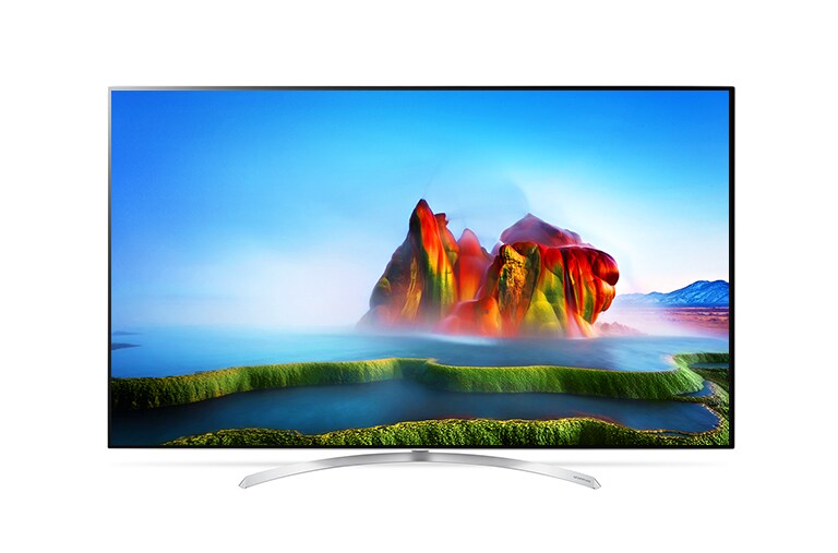 ?elní pohled na 55&#34; LG NanoCell TV, webOS 3.5 55SJ950V