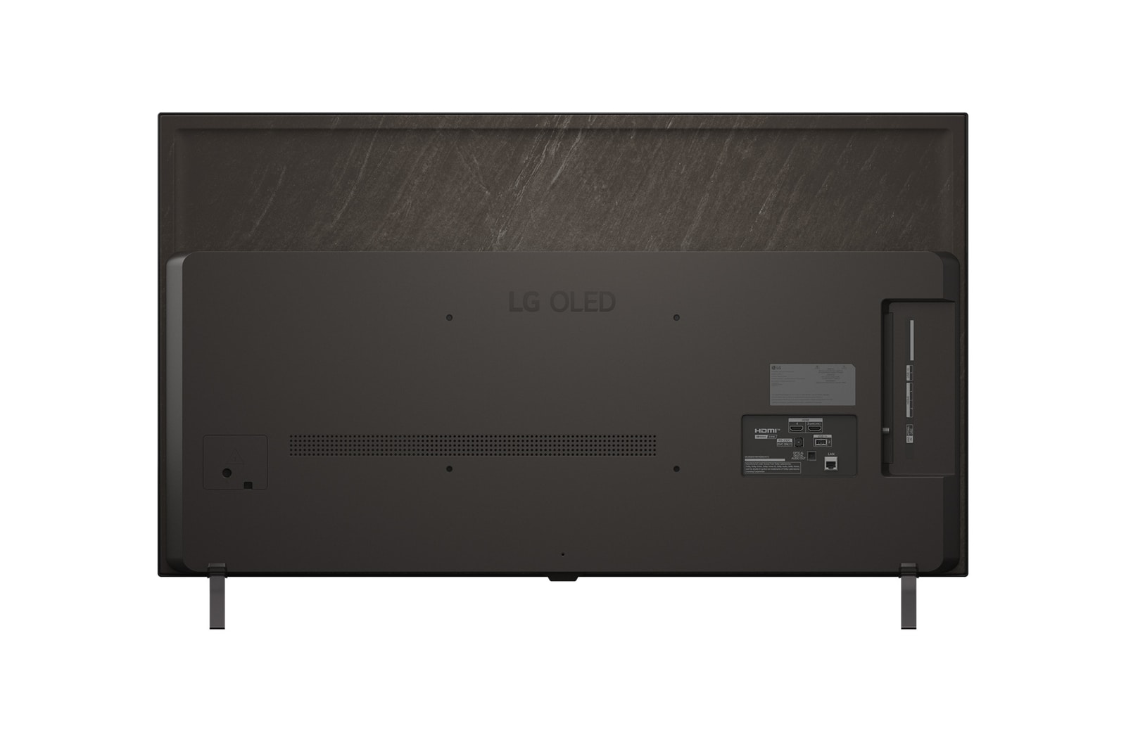 Zadní pohled na LG OLED AI B5 4K Smart TV.