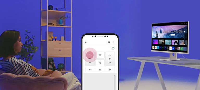 Pomocí aplikace ThinQ app m??ete pou?ívat klí?ové funkce dálkového ovládání.