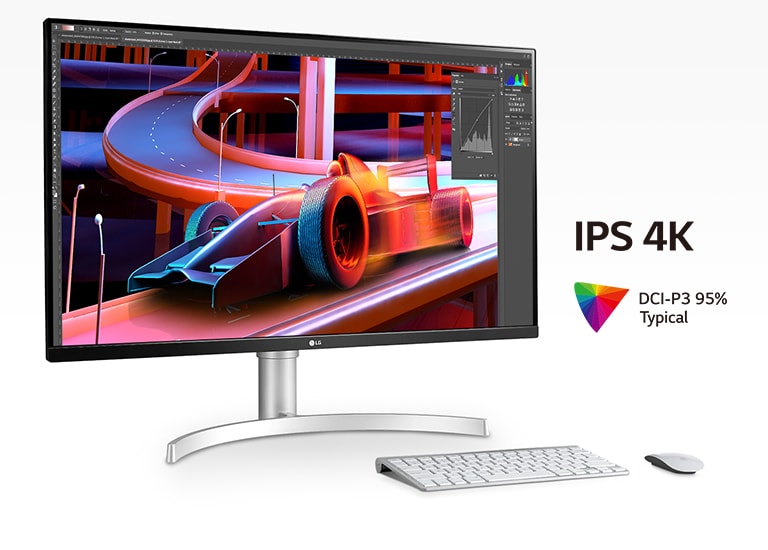 IPS 4K a DCI-P3 95 % (typ.) pro odpovídající ostrost, p?esnost a barevné vyjád?ení