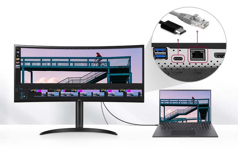 Vá? monitor se m??e stát centrem produktivity díky portu RJ45 (LAN) pro kabelovy Ethernet a USB typu C?, ktery umo?ňuje a? 90W napájení, p?enos dat a p?ipojení k?za?ízením pomocí jediného kabelu.