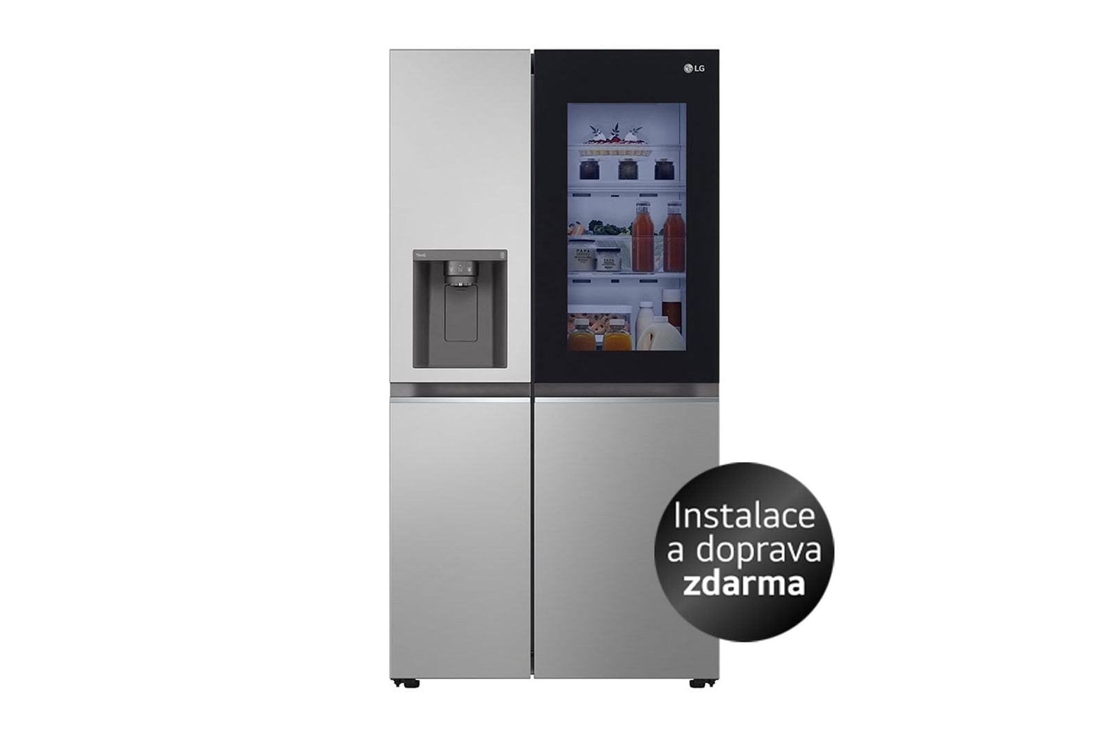 LG Americká chladni?ka LG | D | 635 l | Lineární kompresor | InstaView?, front view, GSGV80PYLD