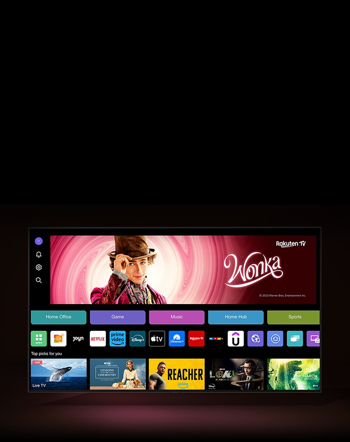 Der Streaming-Startbildschirm zeigt alle Apps, Kategorien und empfohlenen Inhalte an.