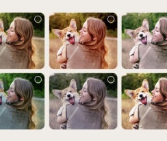 Bildschirm eines Benutzers, der den Personalisierungsprozess des AI Picture Wizard durchl?uft. Eine der Optionen wird hervorgehoben, als h?tte der Benutzer bereits eine Auswahl getroffen. 