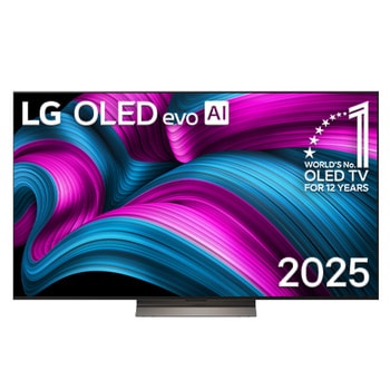 Frontansicht des 65 Zoll LG OLED evo AI C5 4K Smart TV