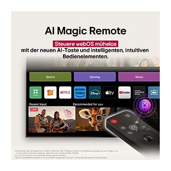 Ein schillerndes und farbenfrohes Feuerwerk ist auf einem Fernsehbildschirm zu sehen. Das Logo einer Zertifizierung ist sichtbar, die Perfect Color Technology liefert Farbkonsistenzwerte von mehr als 99 % bei bis zu 500 Lux. Intertek-Zertifizierungen, die unabh?ngige Tests belegen, sind ebenfalls sichtbar.