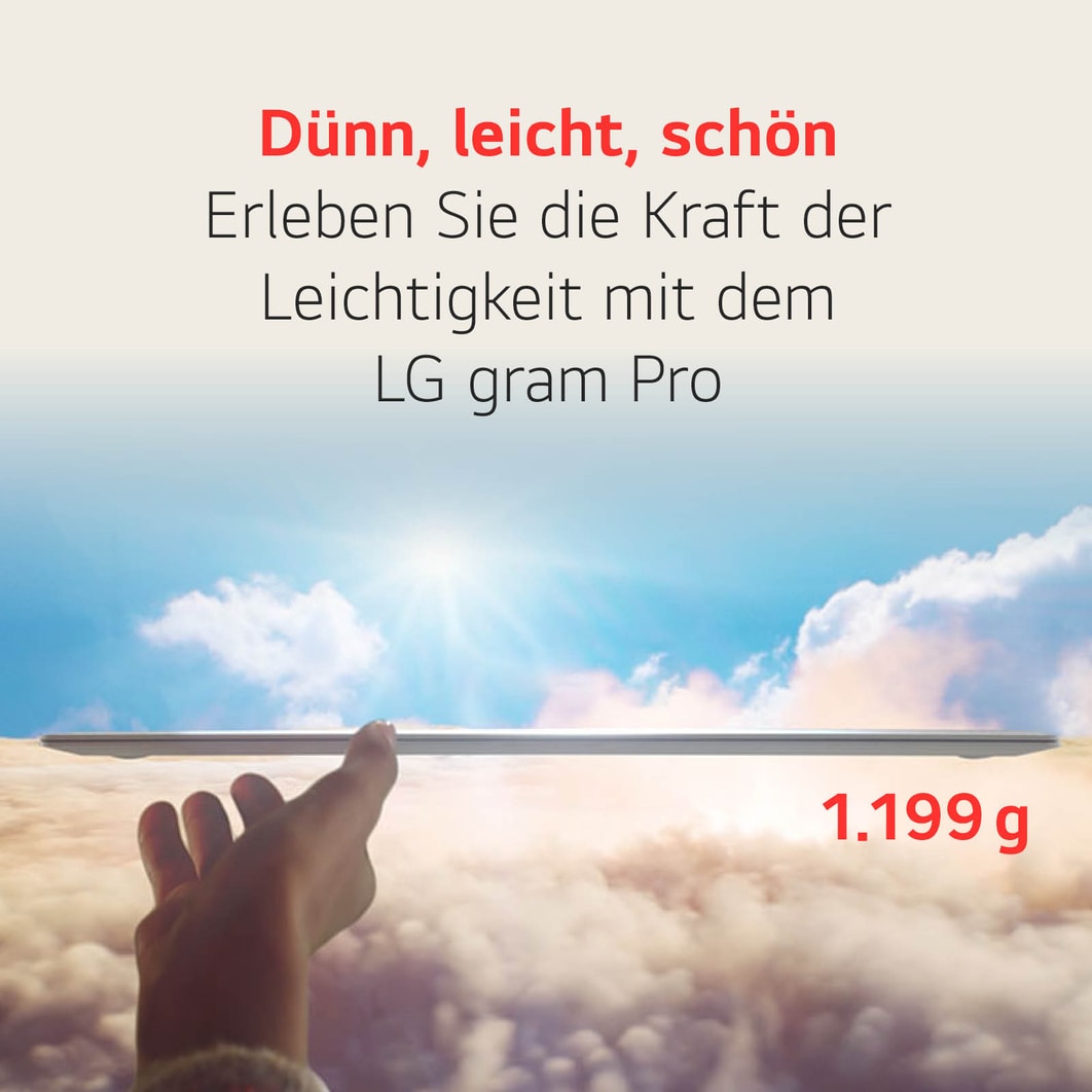LG gram Pro 16 Zoll Windows Notebook | Intel? Core? Ultra 7, 32GB RAM, 2TB SSD, Windows 11, 16:10 IPS-Display, 16Z90SP-G.AD7BG