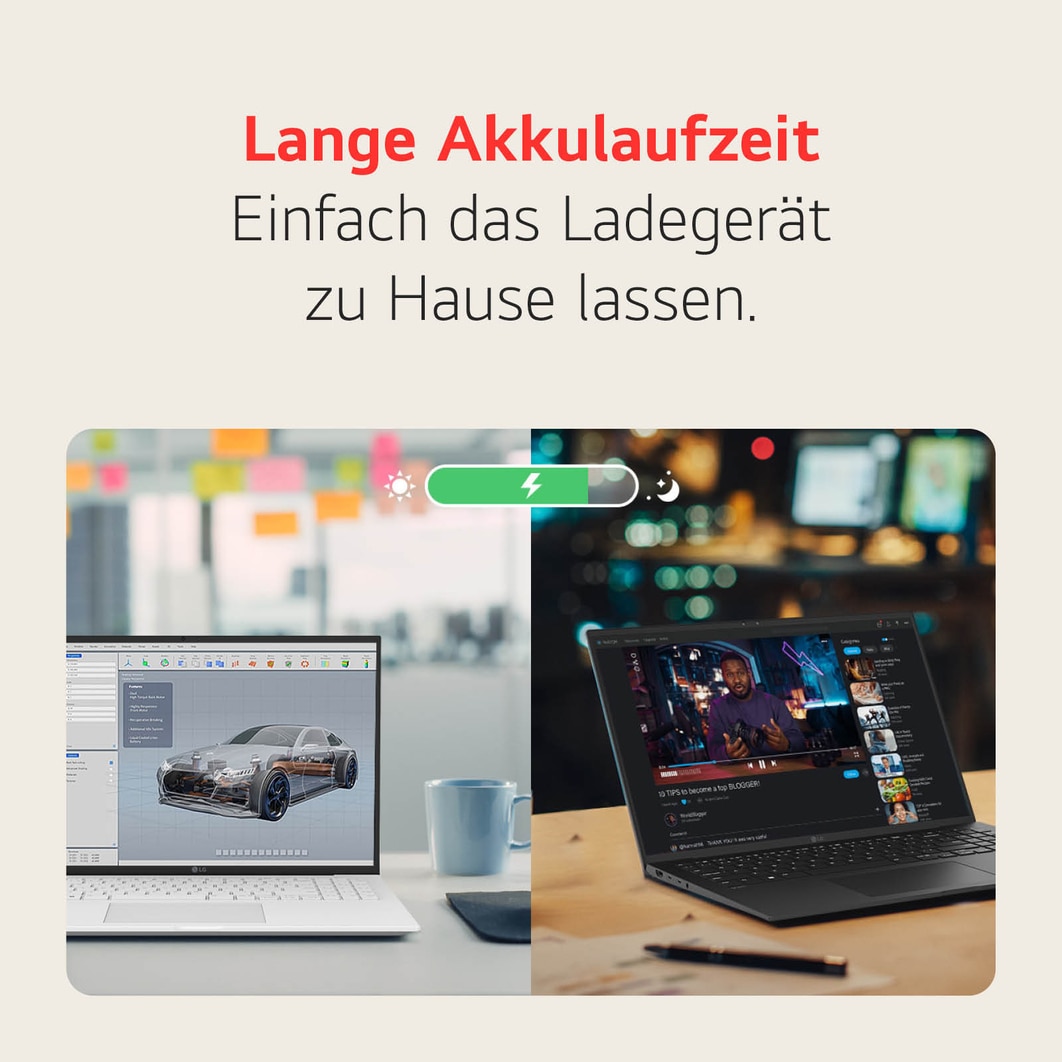 LG gram Pro 16 Zoll Windows Notebook | Intel? Core? Ultra 7, 32GB RAM, 2TB SSD, Windows 11, 16:10 IPS-Display, 16Z90SP-G.AD7BG