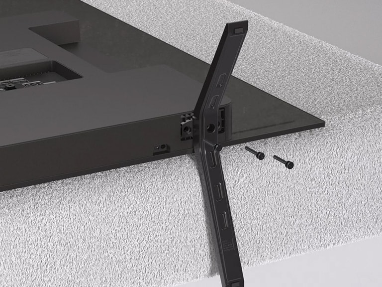 Installationsvideo zur Montage des Standfu?es für den LG OLED evo AI B4 Fernseher.