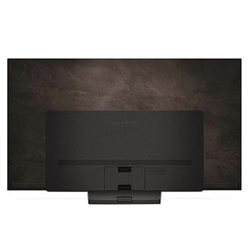 Rückansicht des LG OLED evo AI C4 4K Smart TV mit sichtbarem Standfu? und Anschlussfeld