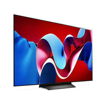 St?rkere Rechtsansicht des LG OLED evo AI C4 4K Smart TV mit tieferem Betrachtungswinkel und kr?ftigen Farben