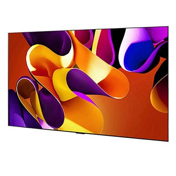 LG OLED evo AI G4 4K Smart Wand-TV aus linkem Blickwinkel mit randlosem, ultraschlankem Design