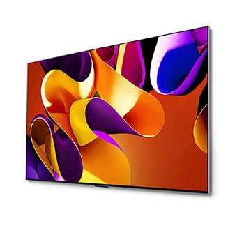 LG OLED evo AI G4 4K Smart Wand-TV aus st?rker geneigtem linken Blickwinkel mit nahtloser Wandintegration und beeindruckendem Bildschirm