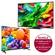 LG 55-Zoll LG QNED evo AI QNED86 MiniLED 4K Smart TV + 55 Zoll 4K LG UHD Smart TV UT73, 55QNED86A6A.55UT73