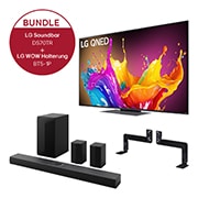 Vorderseite von 55 Zoll LG QNED86 4K Smart TV &#43; 5.1.1 Dolby Atmos Soundbar DS70TR mit 500 Watt 55QNED86T6A.DS70TR