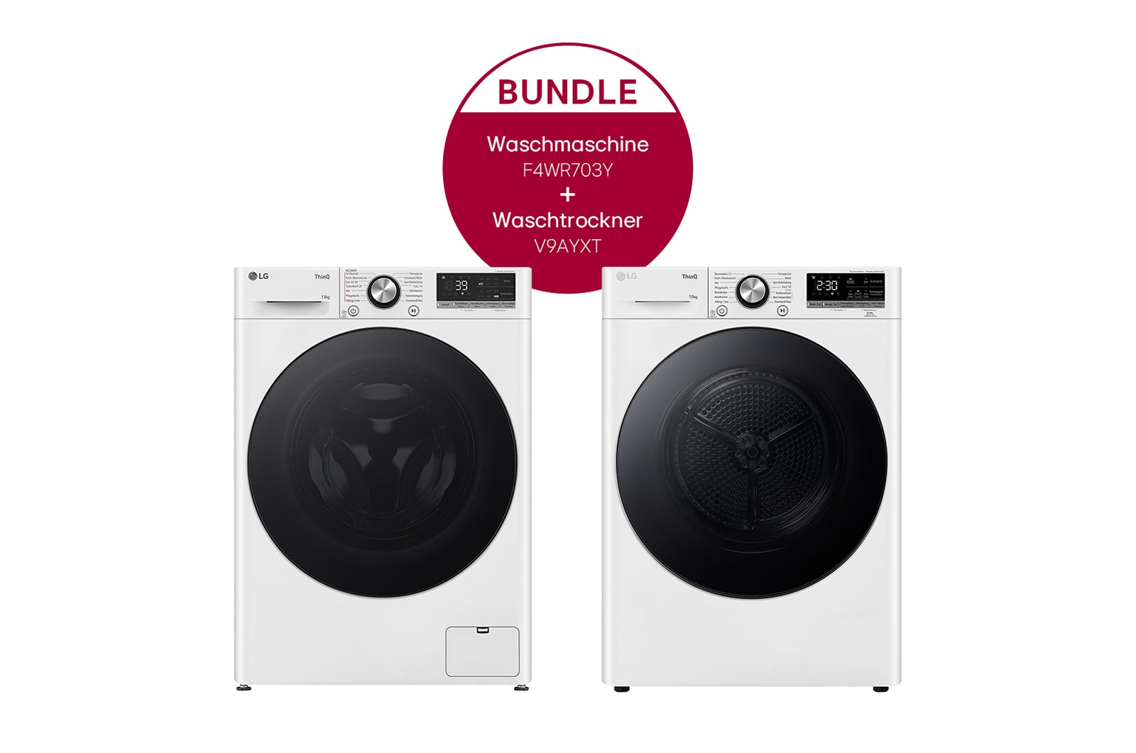 LG Waschmaschine mit 13 kg Kapazit?t + Trockner mit Dual Inverter im Set | F4WR703Y.V9A2XT, F4WR703Y.V9A2XT