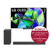 LG 55&quot; LG 4K OLED evo TV C3 + 3.1.2 Dolby Atmos? Soundbar mit 380 Watt, OLED55C37LA.DS75Q