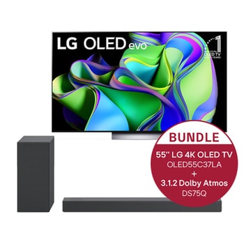 LG 55&quot; LG 4K OLED evo TV C3 + 3.1.2 Dolby Atmos? Soundbar mit 380 Watt, OLED55C37LA.DS75Q