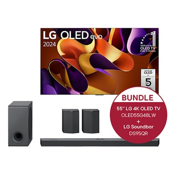 LG 55 Zoll LG OLED evo G4 4K Smart TV +  9.1.5 Dolby Atmos? Soundbar mit 810 Watt, OLED55G48LW.DS95QR