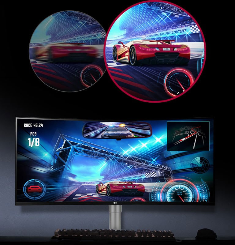 Konventionelles Bild im Vergleich zum Bild mit 100 Hz und 5 ms (GTG)