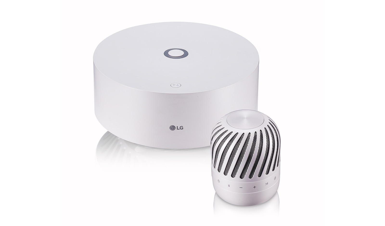 LG 2.0 schwebender Bluetooth-Lautsprecher in wei? | XBOOM Go | 360 Grad Sound | mit Subwoofer , PJ9