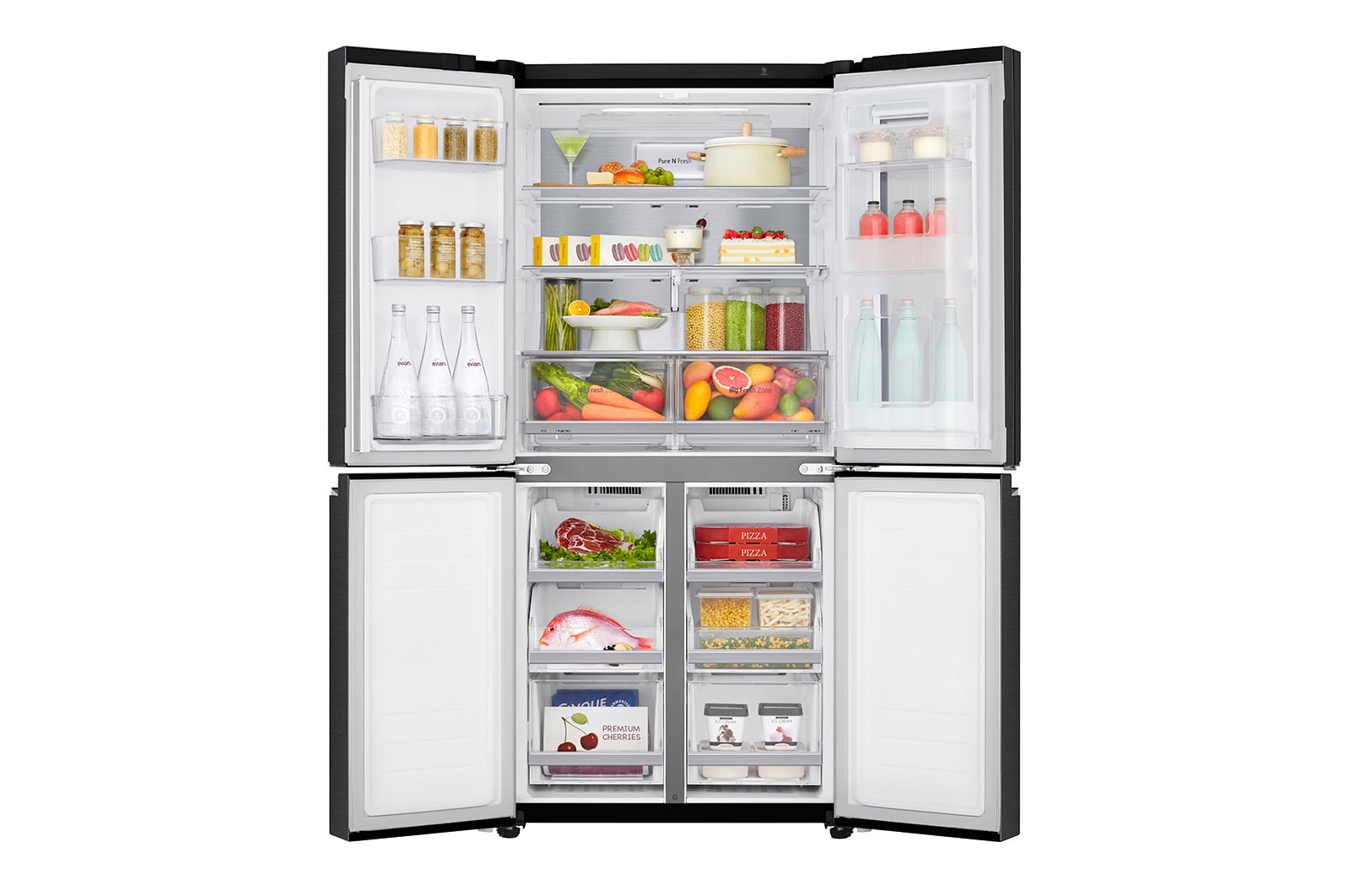 LG Slim Multi-Door Kühlschrank mit InstaView? (E, 530L, 178,7 cm hoch) | GMQ844MC5E, GMQ844MC5E