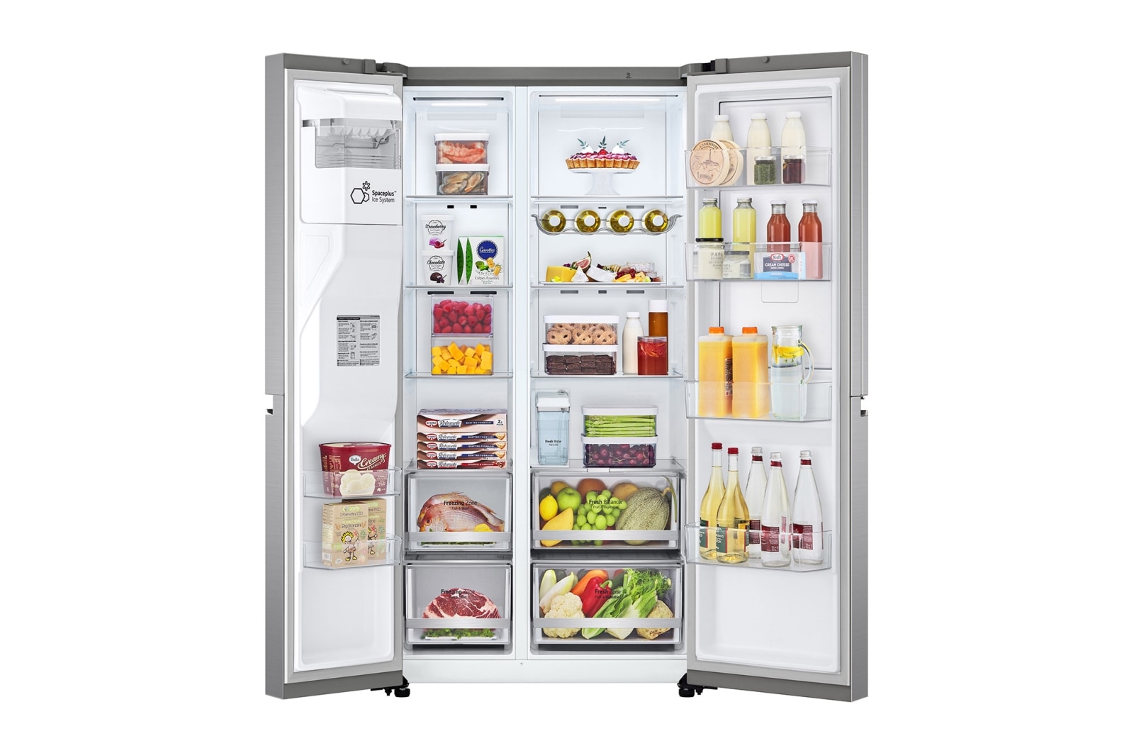 LG Side-by-Side Kühlschrank mit Door-in-Door? (E, 635L, 179cm hoch) mit Eis-, Crushed Ice- und Wasserspender & internem Wassertank | GSJV71PZLE, GSJV71PZLE