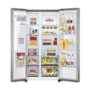 LG Side-by-Side Kühlschrank mit Door-in-Door? (E, 635L, 179cm hoch) mit Eis-, Crushed Ice- und Wasserspender & internem Wassertank | GSJV71PZLE, GSJV71PZLE