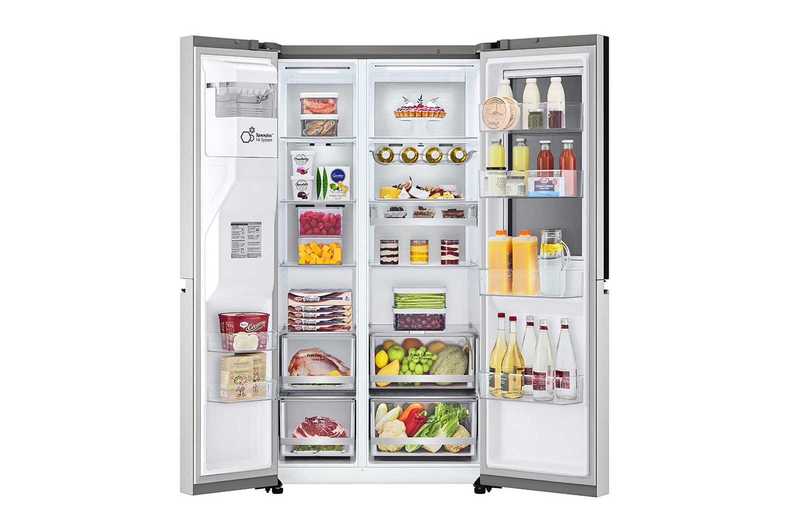 LG Side-by-Side Kühlschrank mit InstaView Door-in-Door? (E, 635L, 179cm hoch) mit Eis-, Crushed Ice- und Wasserspender & Festwasseranschluss | GSXV90BSAE, GSXV90BSAE