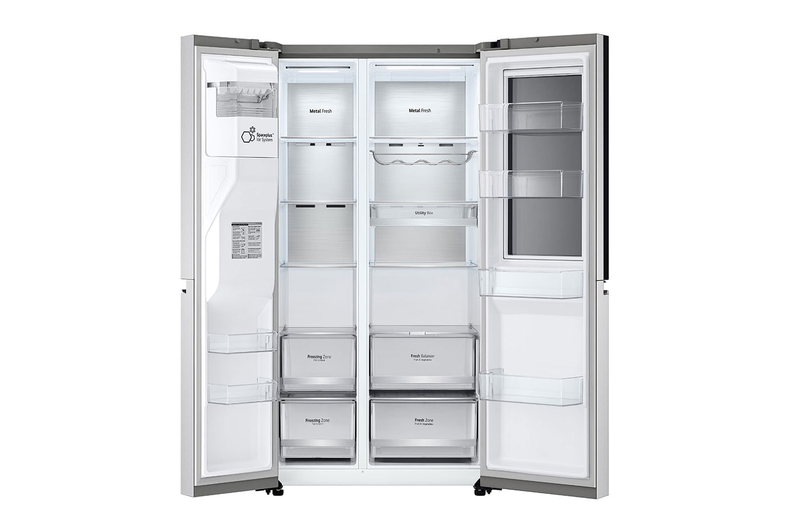 LG Side-by-Side Kühlschrank mit InstaView Door-in-Door? (E, 635L, 179cm hoch) mit Eis-, Crushed Ice- und Wasserspender & Festwasseranschluss | GSXV90BSAE, GSXV90BSAE