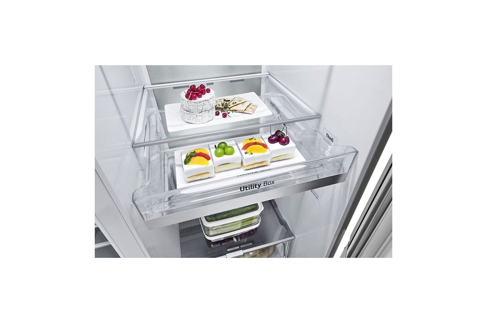 LG Side-by-Side Kühlschrank mit InstaView Door-in-Door? (E, 635L, 179cm hoch) mit Eis-, Crushed Ice- und Wasserspender & Festwasseranschluss | GSXV90BSAE, GSXV90BSAE