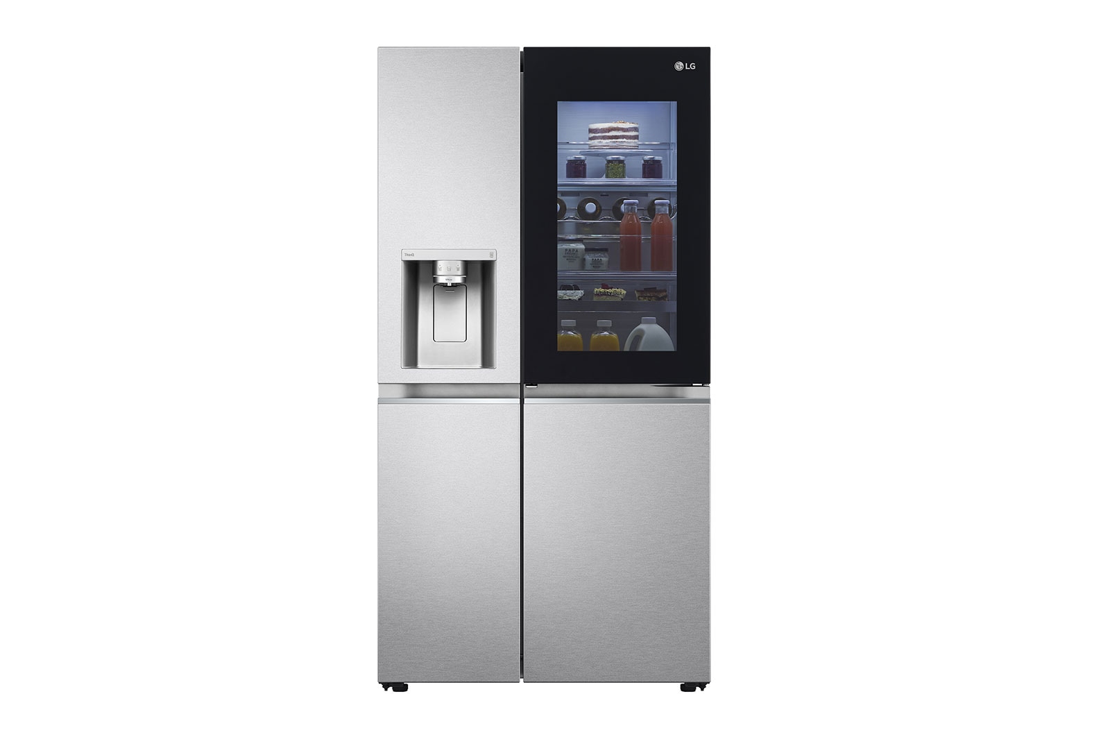 LG Side-by-Side Kühlschrank mit InstaView Door-in-Door? (D, 628L, 179cm hoch) mit Eis-, Crushed Ice- und Wasserspender & Festwasseranschluss | GSXE90MBDD, GSXE90MBDD