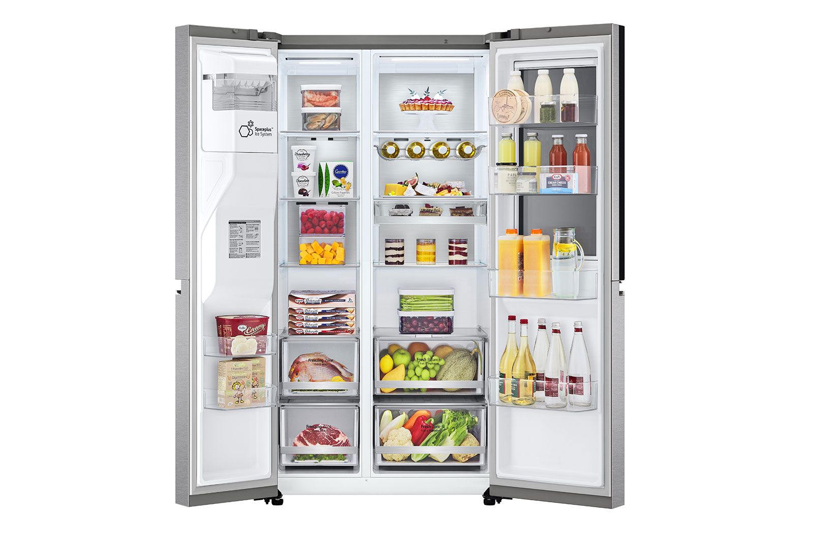 LG Side-by-Side Kühlschrank mit InstaView Door-in-Door? (D, 628L, 179cm hoch) mit Eis-, Crushed Ice- und Wasserspender & Festwasseranschluss | GSXE90MBDD, GSXE90MBDD