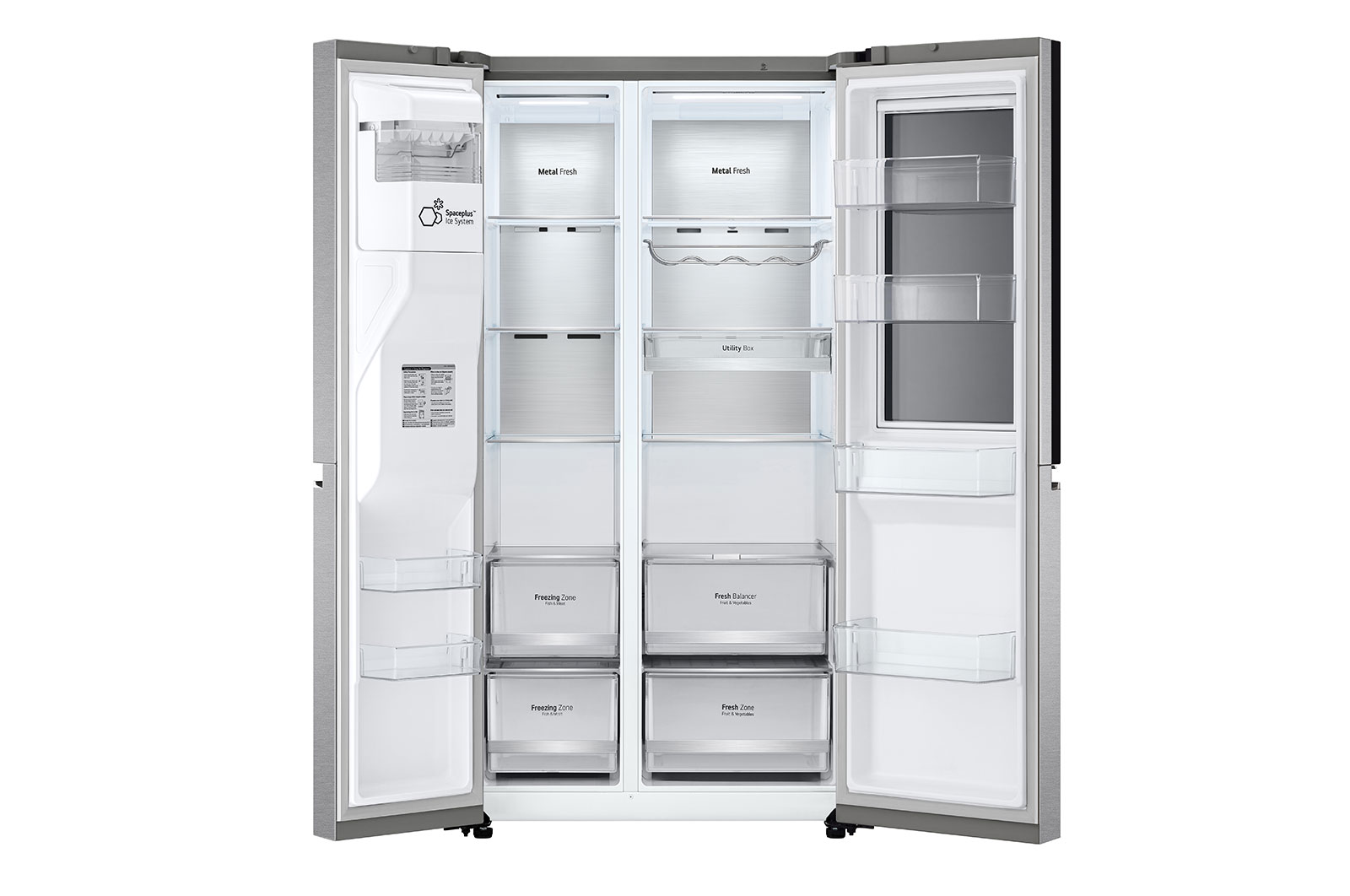 LG Side-by-Side Kühlschrank mit InstaView Door-in-Door? (D, 628L, 179cm hoch) mit Eis-, Crushed Ice- und Wasserspender & Festwasseranschluss | GSXE90MBDD, GSXE90MBDD