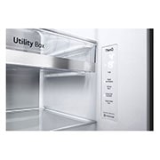 LG Side-by-Side Kühlschrank mit InstaView Door-in-Door? (D, 628L, 179cm hoch) mit Eis-, Crushed Ice- und Wasserspender & Festwasseranschluss | GSXE90MBDD, GSXE90MBDD