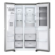 LG Side-by-Side Kühlschrank mit InstaView Door-in-Door? (D, 628L, 179cm hoch) mit Eis-, Crushed Ice- und Wasserspender & Festwasseranschluss | GSXE90MBDD, GSXE90MBDD