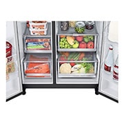 LG Side-by-Side Kühlschrank mit InstaView Door-in-Door? (E, 635L, 179cm hoch) mit Eis-, Crushed Ice- und Wasserspender & Festwasseranschluss | GSXV90MCAE, GSXV90MCAE