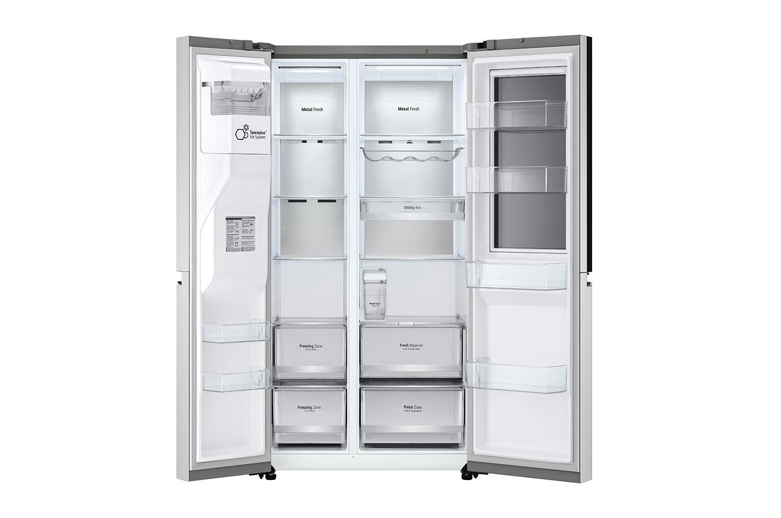 LG Side-by-Side Kühlschrank mit InstaView Door-in-Door? (E, 635L, 179cm hoch) mit Eis-, Crushed Ice- und Wasserspender & internem Wassertank | GSXV91BSAE , GSXV91BSAE
