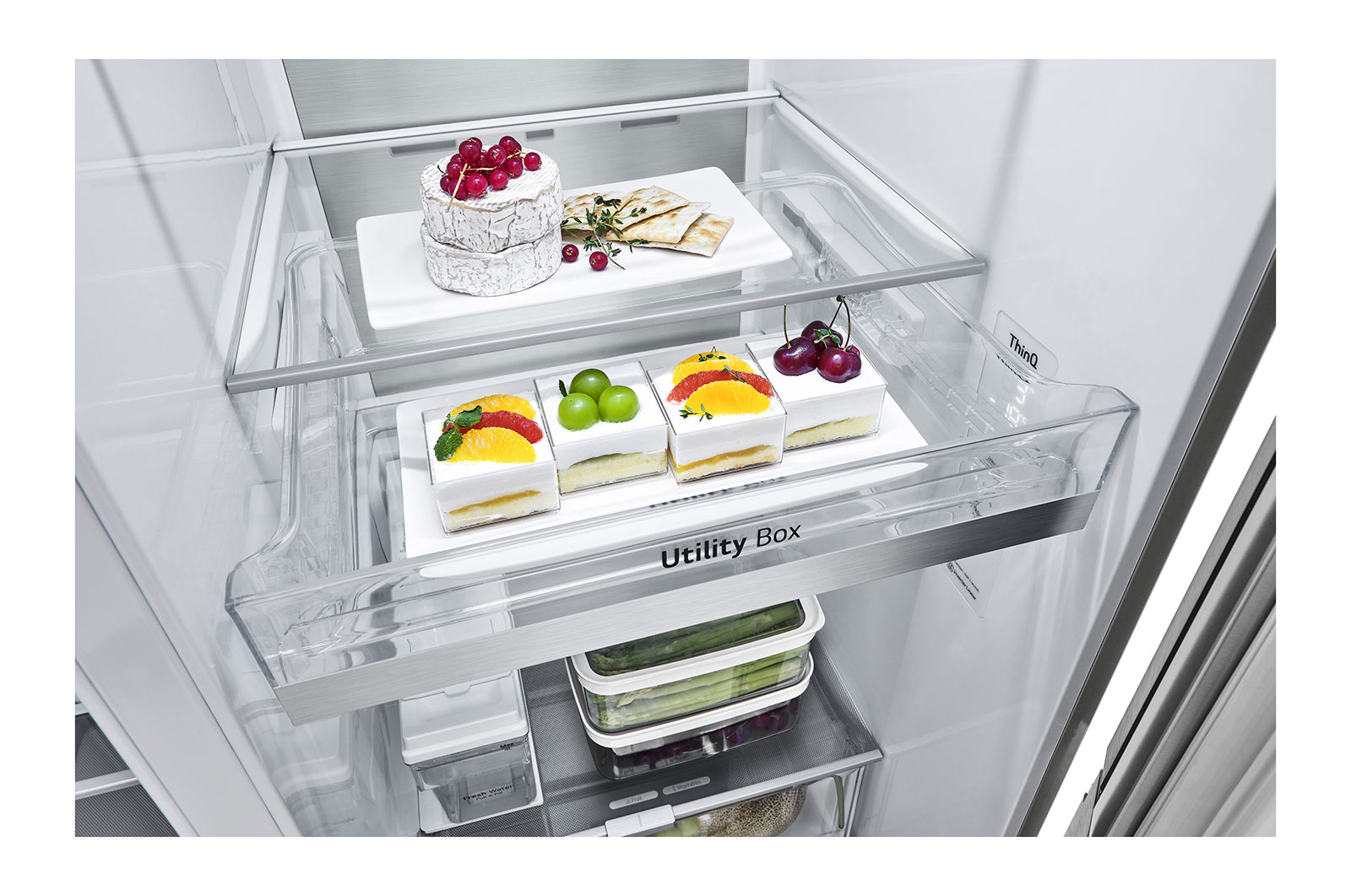 LG Side-by-Side Kühlschrank mit InstaView Door-in-Door? (E, 635L, 179cm hoch) mit Eis-, Crushed Ice- und Wasserspender & internem Wassertank | GSXV91BSAE , GSXV91BSAE