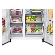 LG Side-by-Side Kühlschrank mit InstaView Door-in-Door? (E, 635L, 179cm hoch) mit Eis-, Crushed Ice- und Wasserspender & internem Wassertank | GSXV91BSAE , GSXV91BSAE