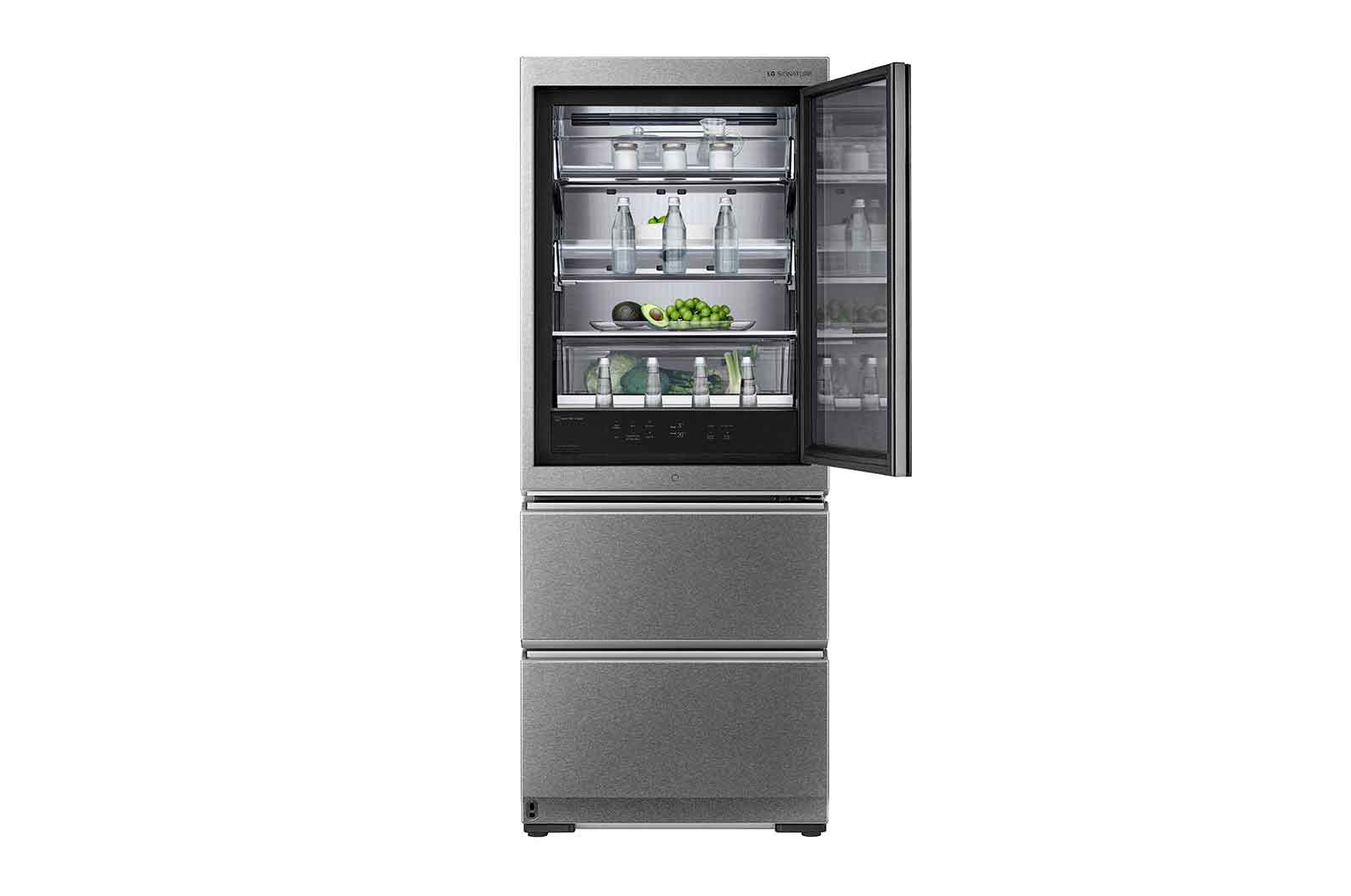 LG SIGNATURE Kühl-Gefrierkombination mit InstaView Door-in-Door?  | 435 Liter Kapazit?t  | ??Energieeffizienzklasse ?F? | Edelstahl mit Textured Steel?-Finish | LSR200B, LSR200B