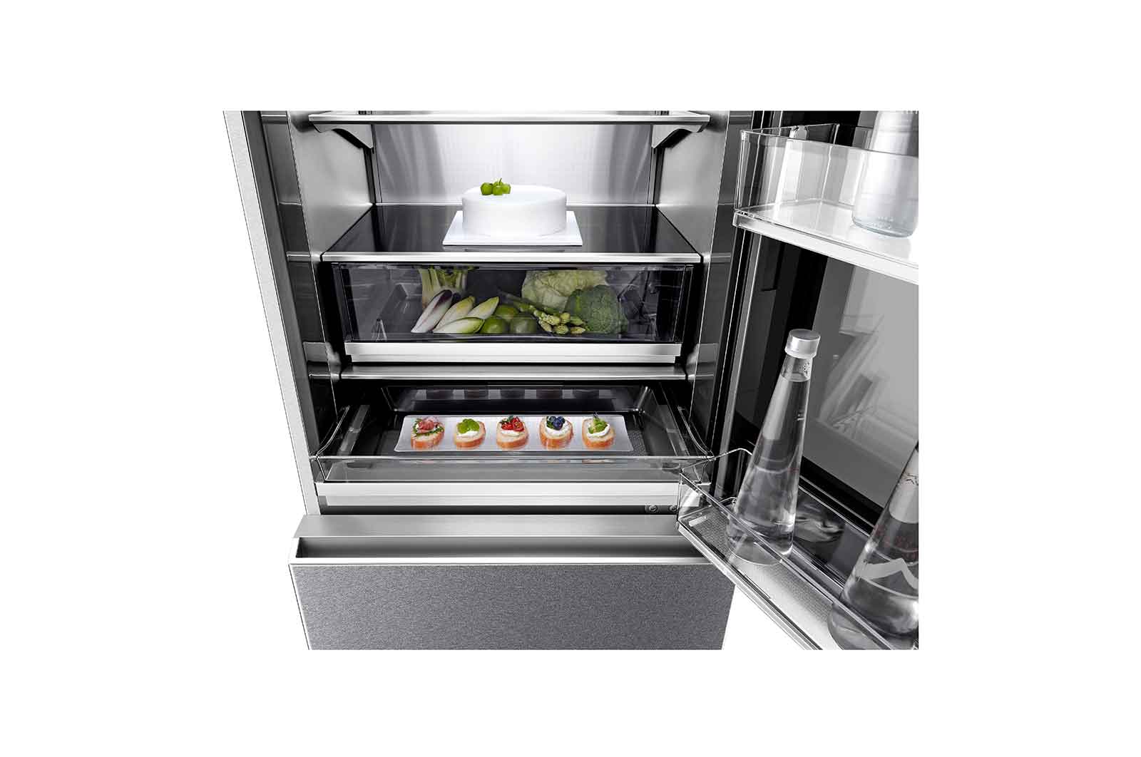 LG SIGNATURE Kühl-Gefrierkombination mit InstaView Door-in-Door?  | 435 Liter Kapazit?t  | ??Energieeffizienzklasse ?F? | Edelstahl mit Textured Steel?-Finish | LSR200B, LSR200B