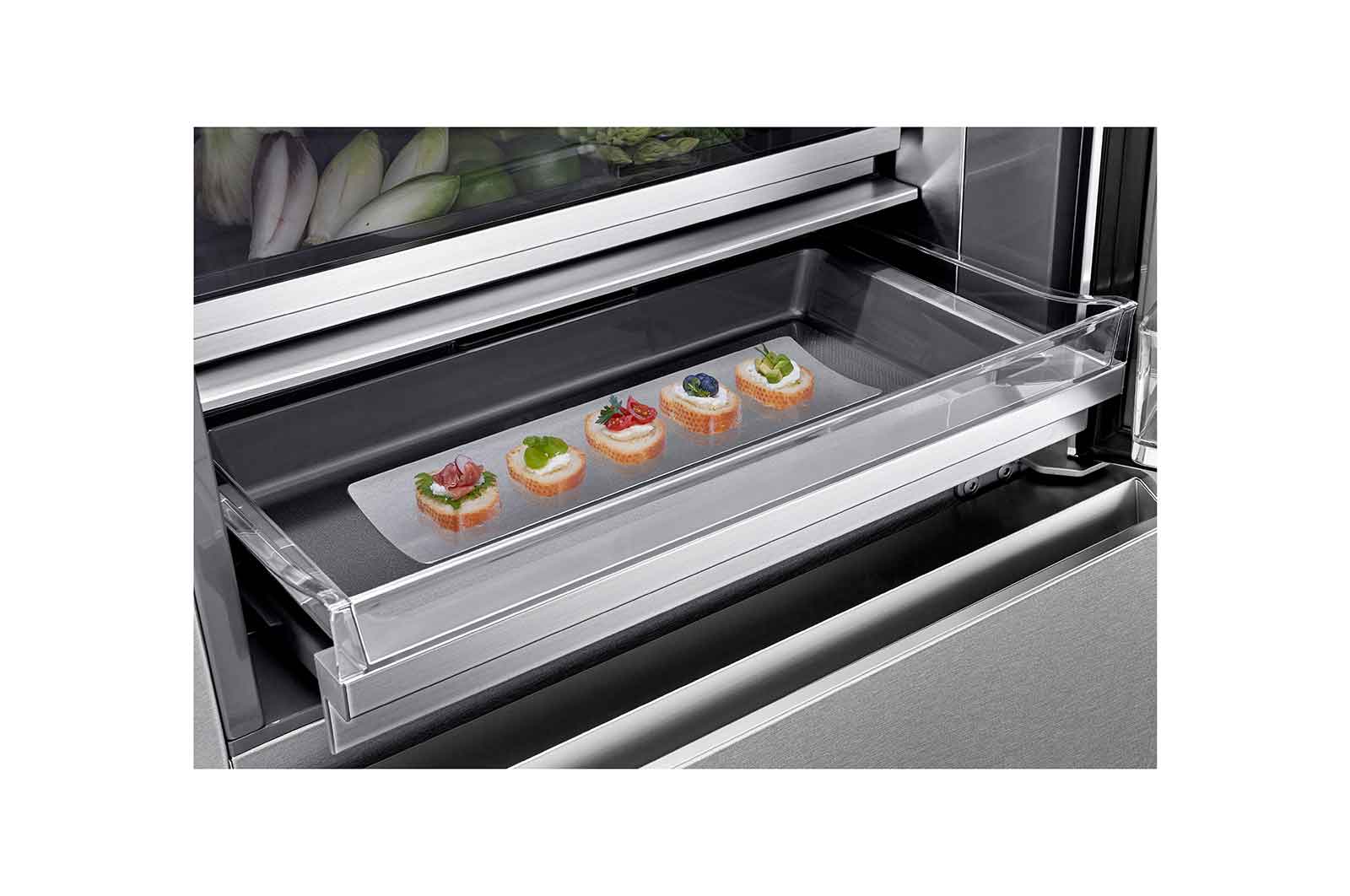 LG SIGNATURE Kühl-Gefrierkombination mit InstaView Door-in-Door?  | 435 Liter Kapazit?t  | ??Energieeffizienzklasse ?F? | Edelstahl mit Textured Steel?-Finish | LSR200B, LSR200B