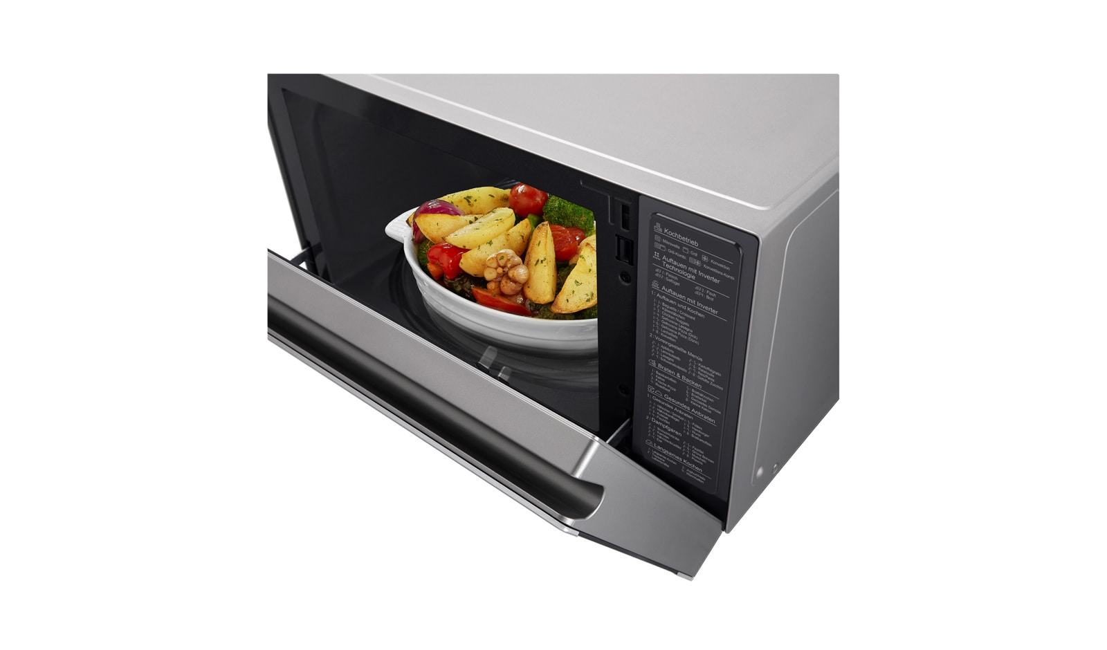 LG Hei?luft-Mikrowelle Edelstahl (39L, 1350 Watt) mit Hei?luftfunktion, Quarzgrill & EasyClean | MJ3965ACS, MJ3965ACS