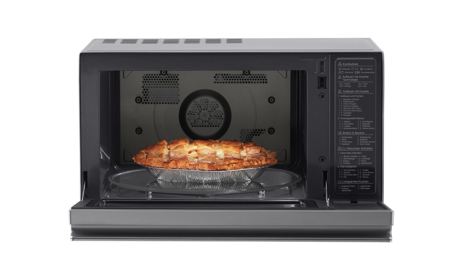 LG Hei?luft-Mikrowelle Edelstahl (39L, 1350 Watt) mit Hei?luftfunktion, Quarzgrill & EasyClean | MJ3965ACS, MJ3965ACS